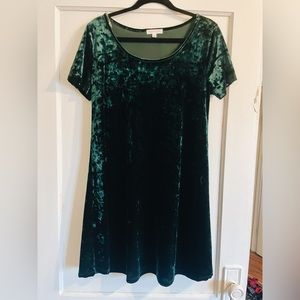 Emerald Green Velvet Mini Dress